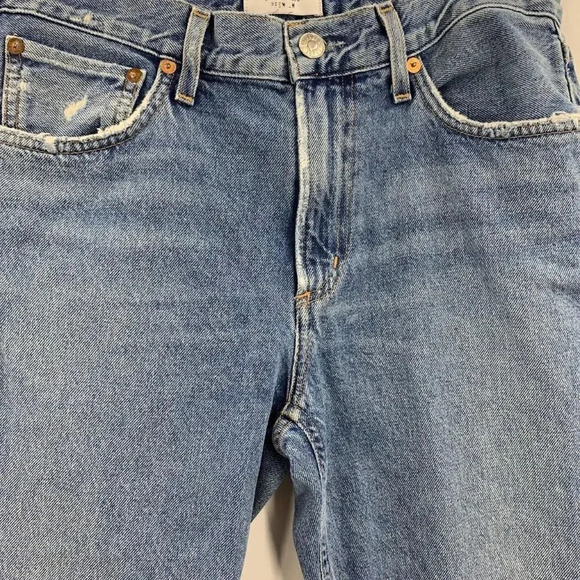 Agolde Women's‎ Cigarette Low Slung Distressed Cropped Straight Leg Size 28 - Picture 5 of 16